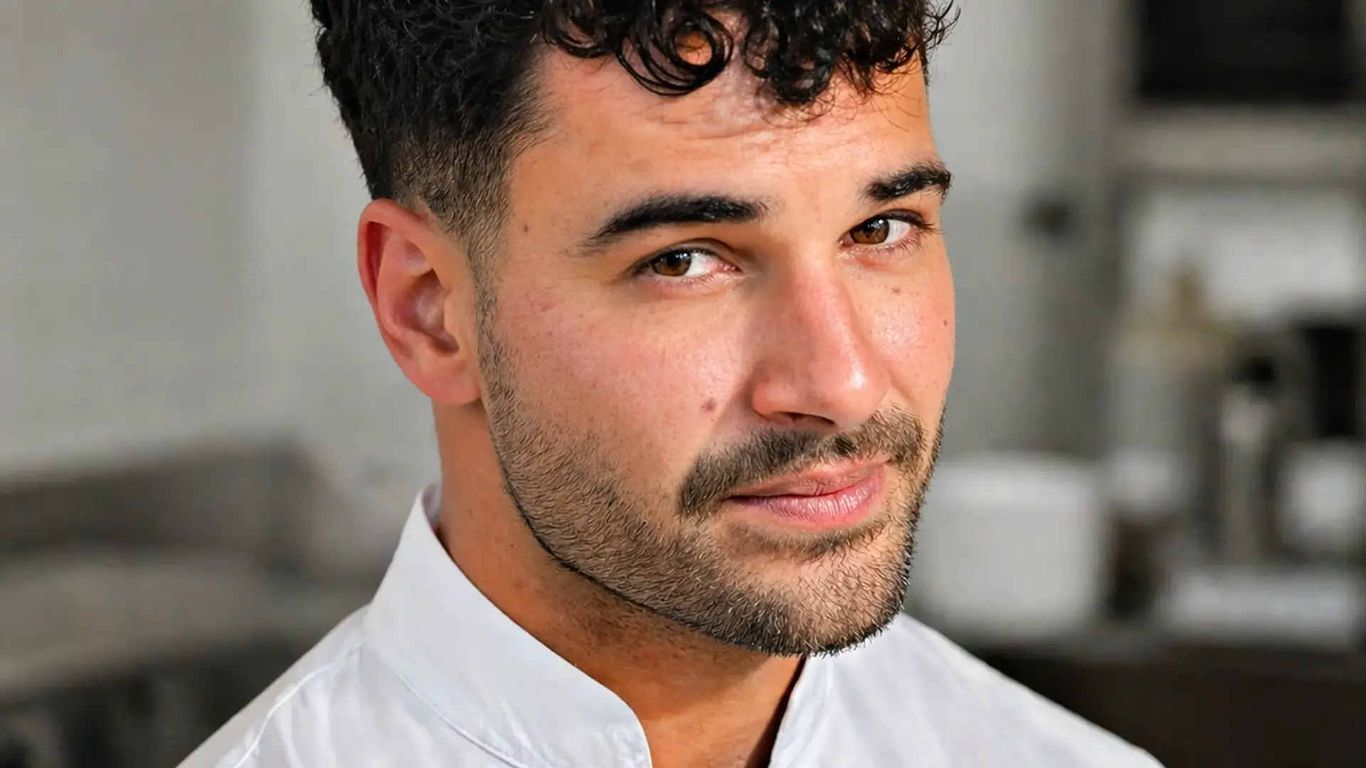 Nicolás Mónaco in chef whites